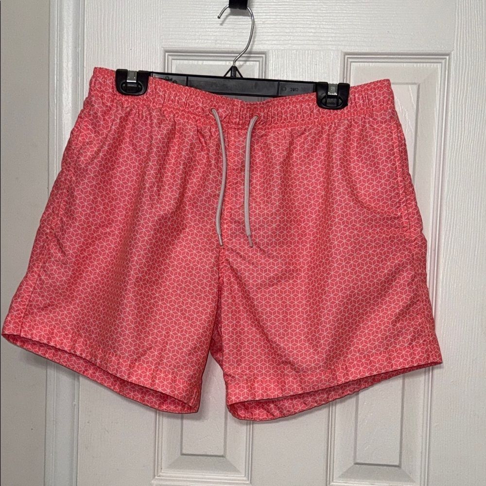 H&M Pink Swim Trunks Relaxed Fit Elastic Waist